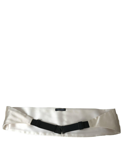 Dolce & Gabbana White Men Silk Belt Cummerbund - Ellie Belle