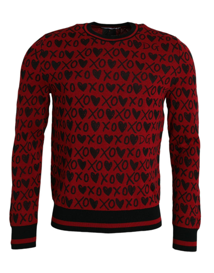 Dolce & Gabbana Woven Knit Red XOXO Pullover - Ellie Belle