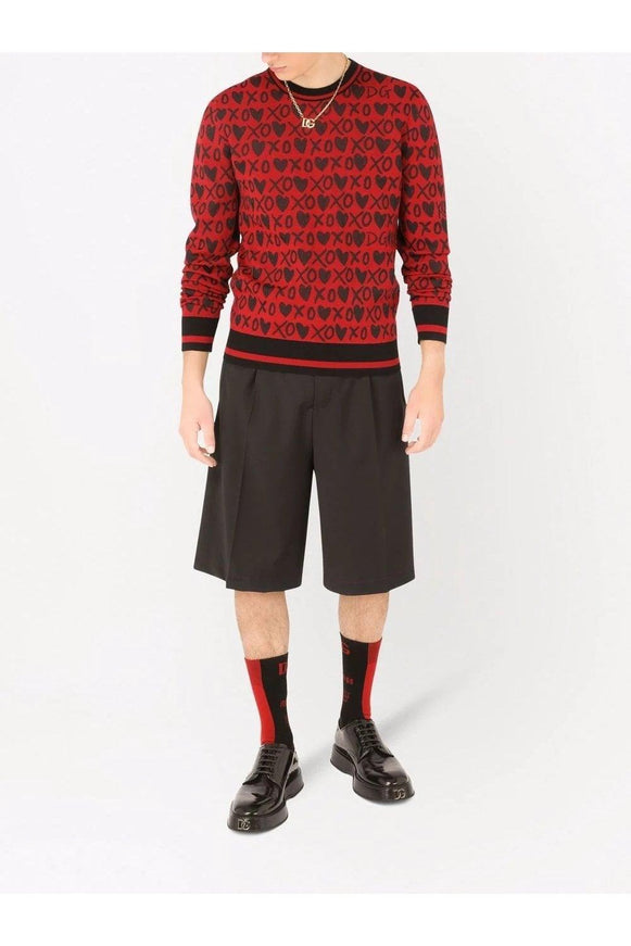 Dolce & Gabbana Woven Knit Red XOXO Pullover - Ellie Belle