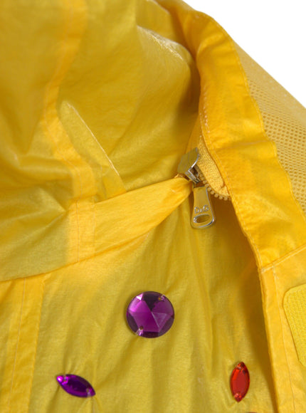 Dolce & Gabbana Yellow Crystal Embellished Hooded Jacket - Ellie Belle