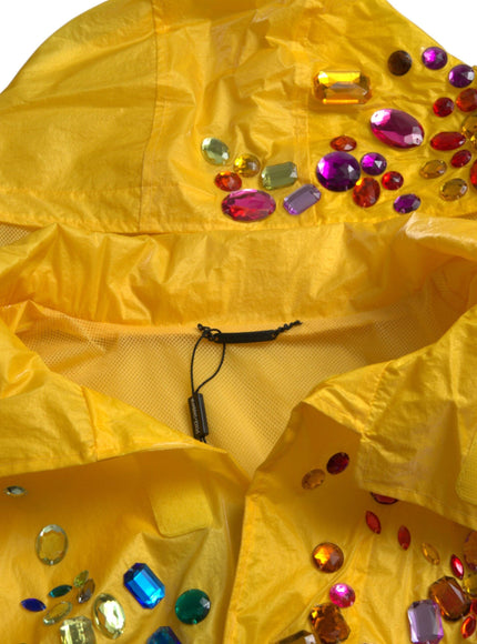 Dolce & Gabbana Yellow Crystal Embellished Hooded Jacket - Ellie Belle