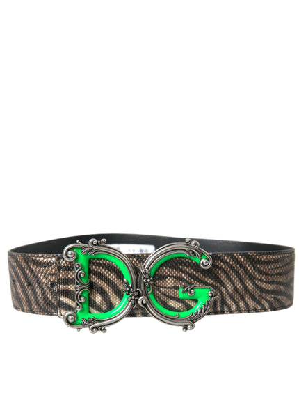 Dolce & Gabbana Zebra Print Logo Buckle Belt - Ellie Belle