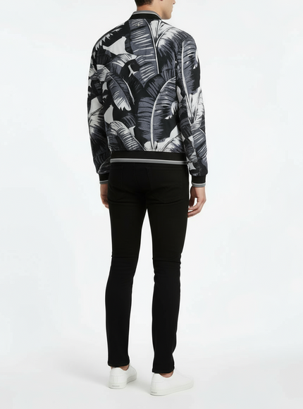 Dolce & Gabbana Men’s Tropical Leaf Bomber Jacket