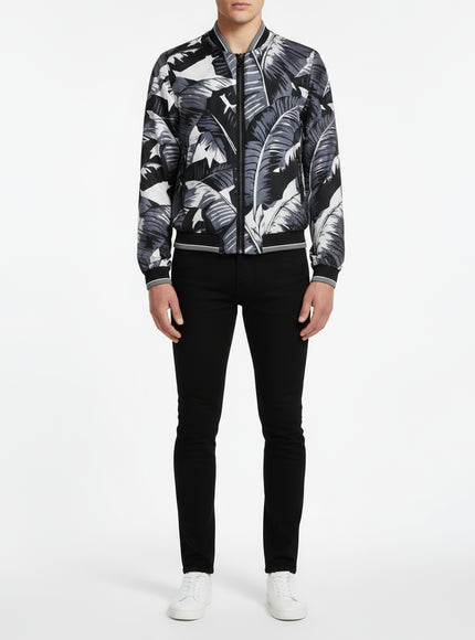 Dolce & Gabbana Men’s Tropical Leaf Bomber Jacket