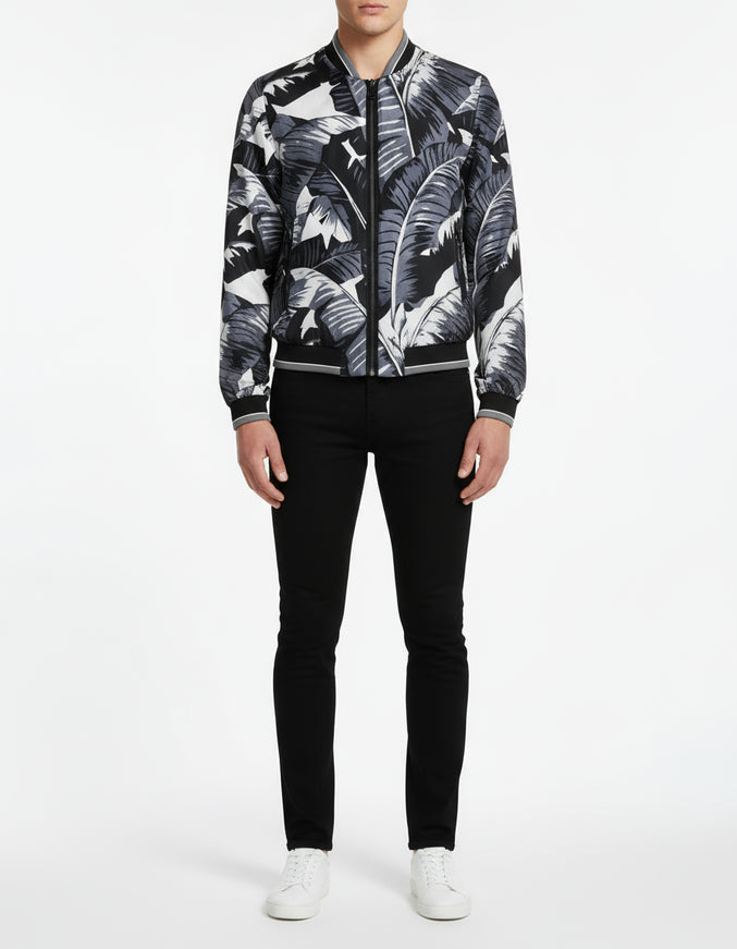 Dolce & Gabbana Men’s Tropical Leaf Bomber Jacket