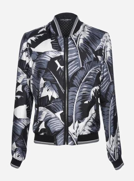Dolce & Gabbana Men’s Tropical Leaf Bomber Jacket