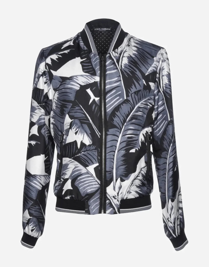 Dolce & Gabbana Men’s Tropical Leaf Bomber Jacket