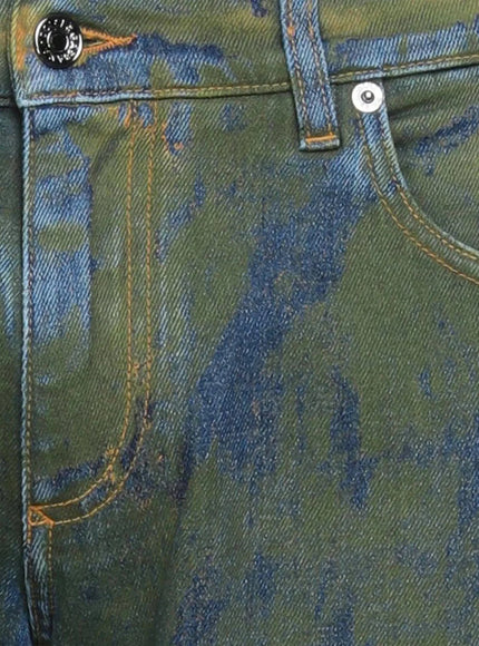 Dolce & Gabbana Green Jacquard Skinny Denim Pants