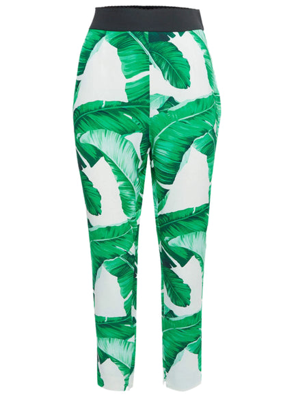 Dolce & Gabbana Banana Leaf Print Cigarette Pants