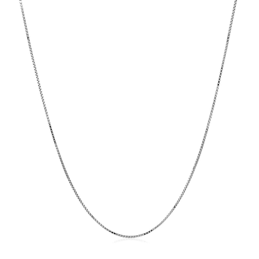 Double Extendable Box Chain in 14k White Gold (0.6mm) - Ellie Belle