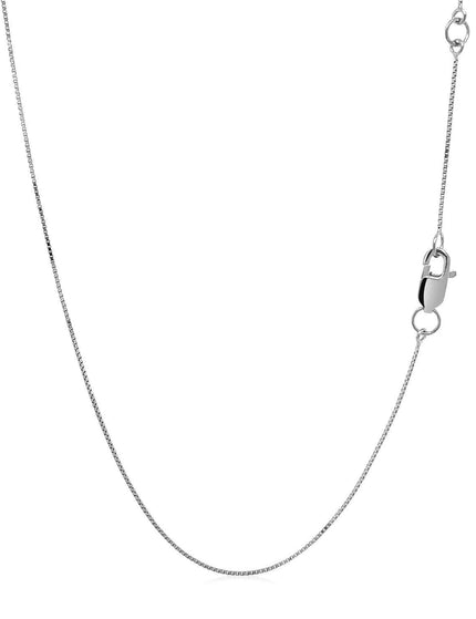 Double Extendable Box Chain in 14k White Gold (0.6mm) - Ellie Belle