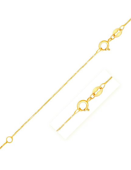 Double Extendable Box Chain in 14k Yellow Gold (0.6mm) - Ellie Belle