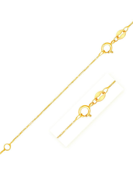 Double Extendable Box Chain in 14k Yellow Gold (0.6mm) - Ellie Belle