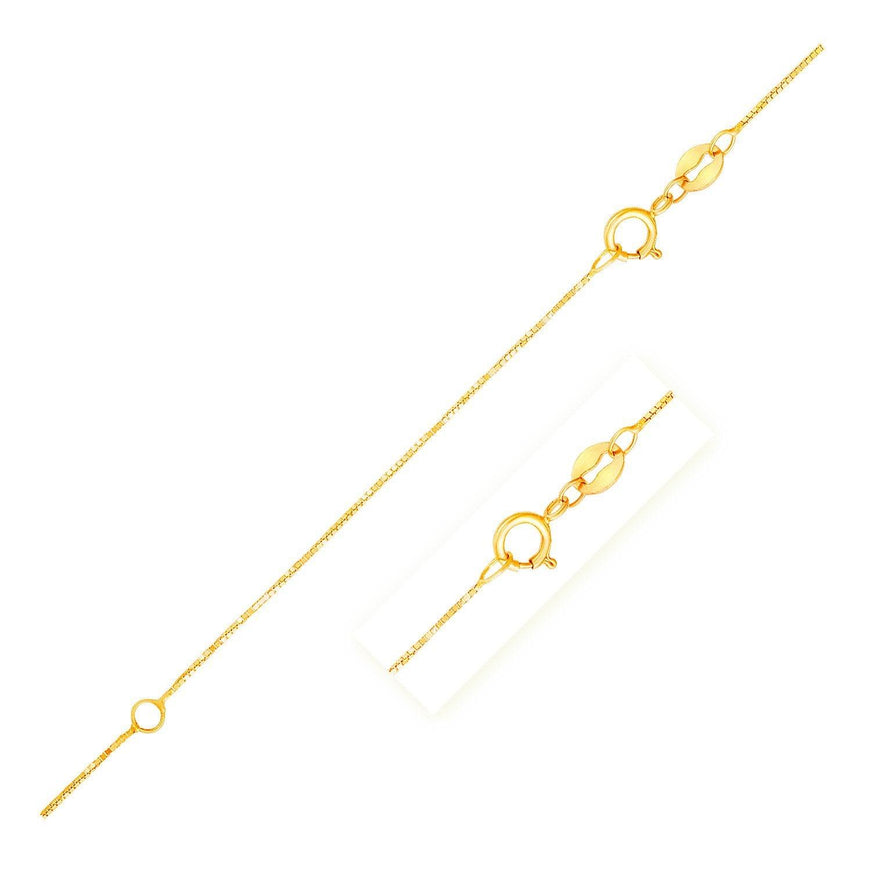 Double Extendable Box Chain in 14k Yellow Gold (0.6mm) - Ellie Belle