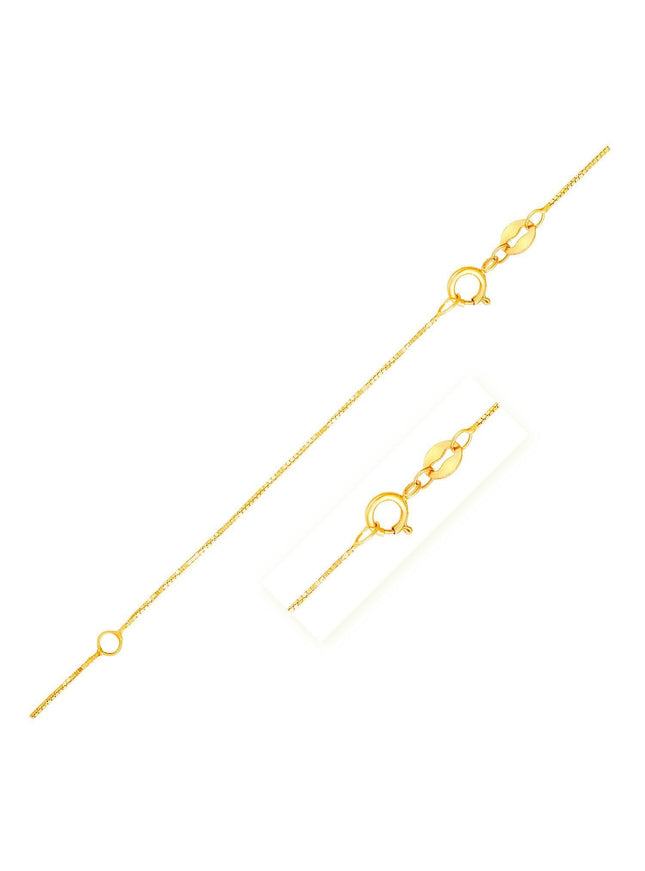 Double Extendable Box Chain in 14k Yellow Gold (0.6mm) - Ellie Belle
