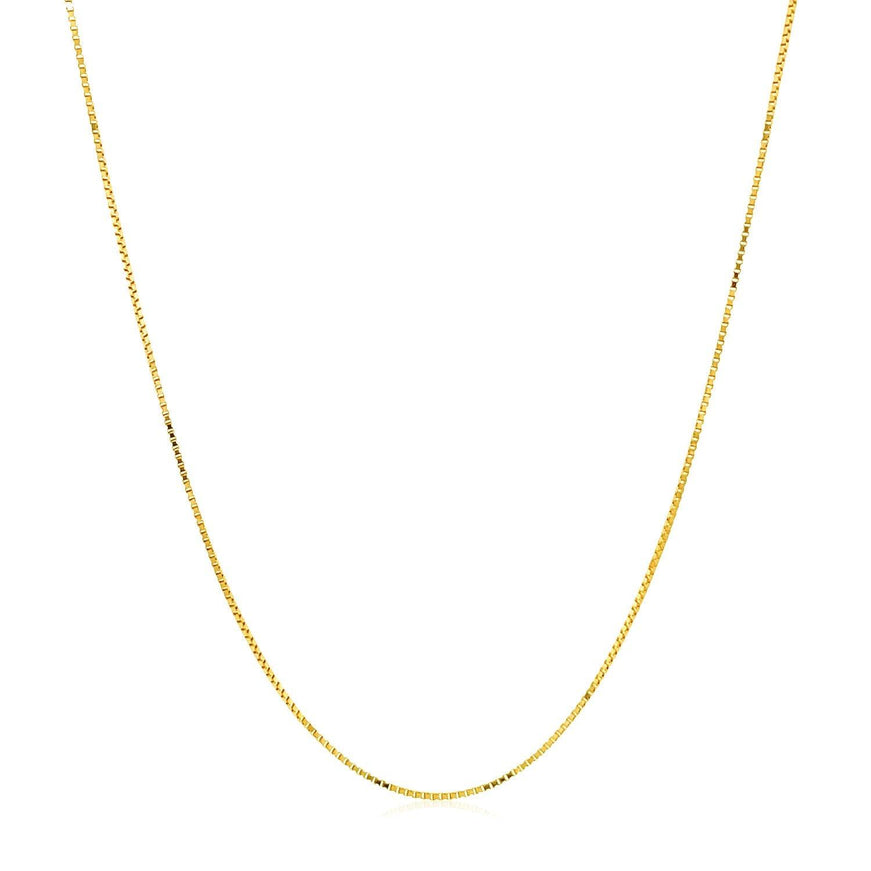 Double Extendable Box Chain in 14k Yellow Gold (0.6mm) - Ellie Belle