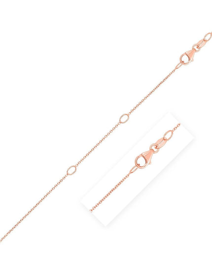 Double Extendable Cable Chain in 14k Rose Gold (0.6mm) - Ellie Belle