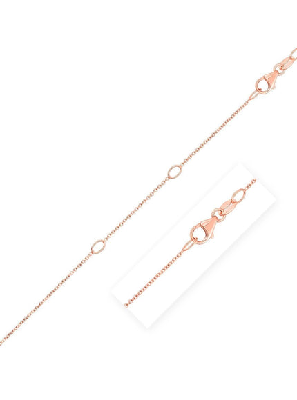 Double Extendable Cable Chain in 14k Rose Gold (0.6mm) - Ellie Belle