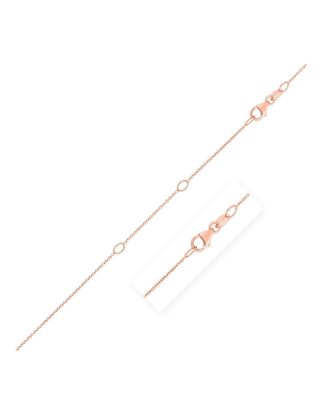 Double Extendable Cable Chain in 14k Rose Gold (1.0mm) - Ellie Belle