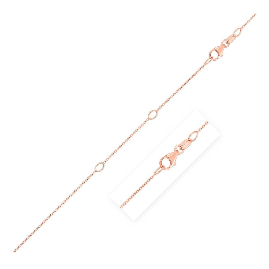 Double Extendable Cable Chain in 14k Rose Gold (1.0mm) - Ellie Belle