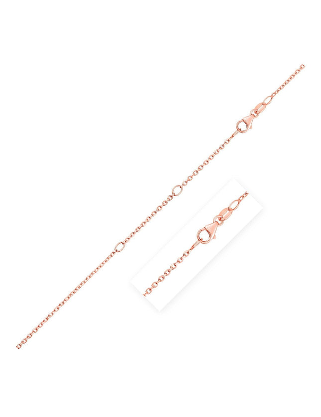 Double Extendable Cable Chain in 14k Rose Gold (1.2mm) - Ellie Belle