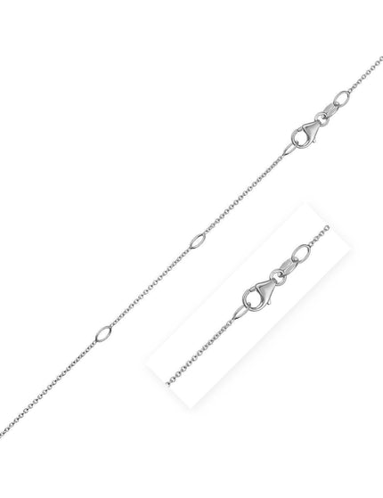 Double Extendable Cable Chain in 14k White Gold (0.85mm) - Ellie Belle
