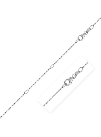 Double Extendable Cable Chain in 14k White Gold (0.85mm) - Ellie Belle