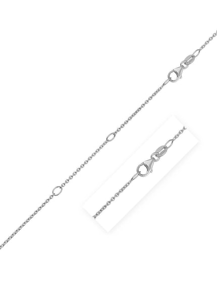 Double Extendable Cable Chain in 14k White Gold (1.2mm) - Ellie Belle