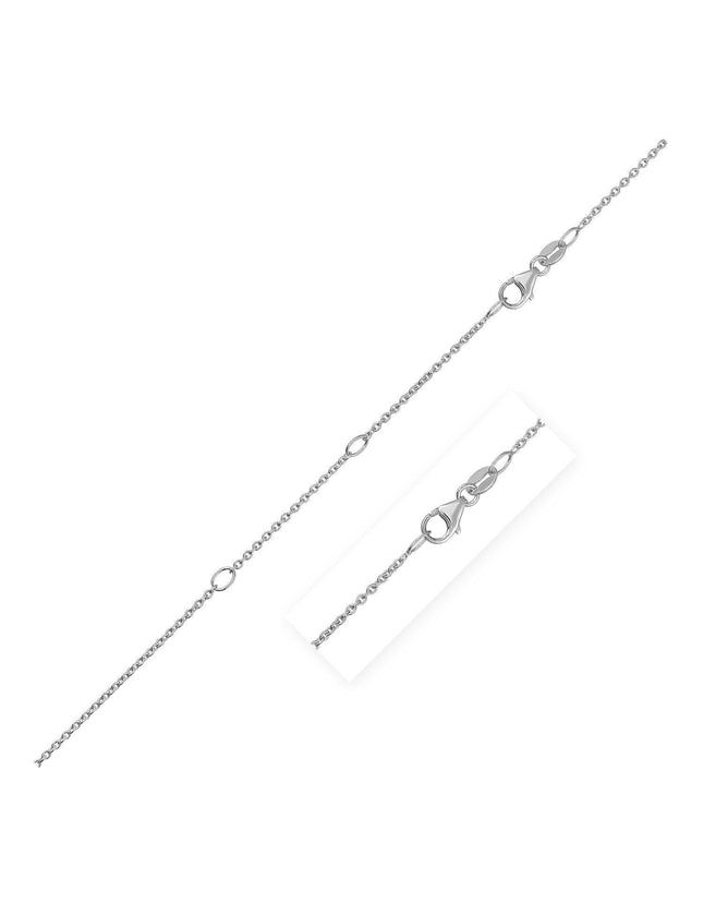 Double Extendable Cable Chain in 14k White Gold (1.2mm) - Ellie Belle