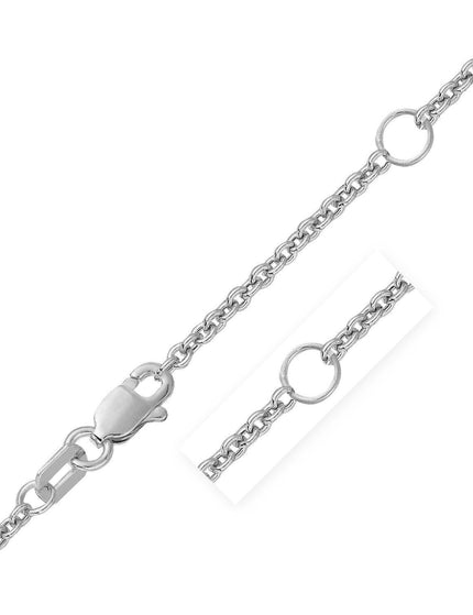 Double Extendable Cable Chain in 14k White Gold (1.9mm) - Ellie Belle
