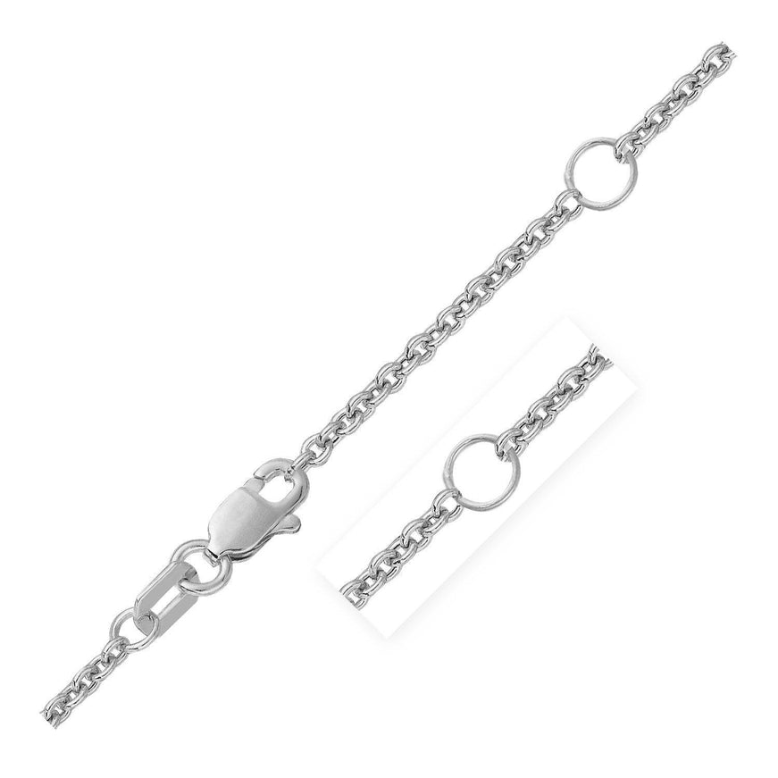 Double Extendable Cable Chain in 14k White Gold (1.9mm) - Ellie Belle