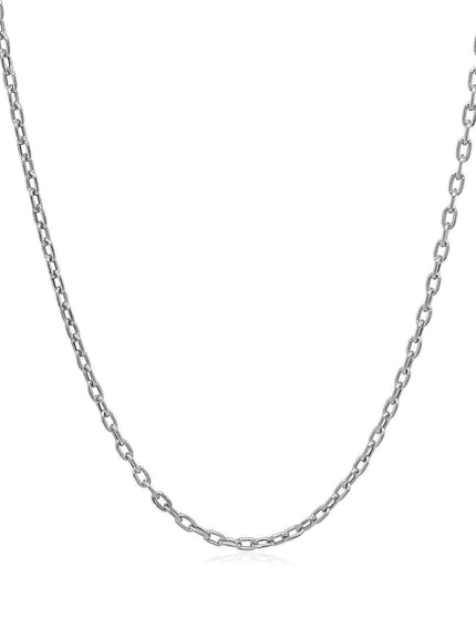 Double Extendable Cable Chain in 14k White Gold (1.9mm) - Ellie Belle