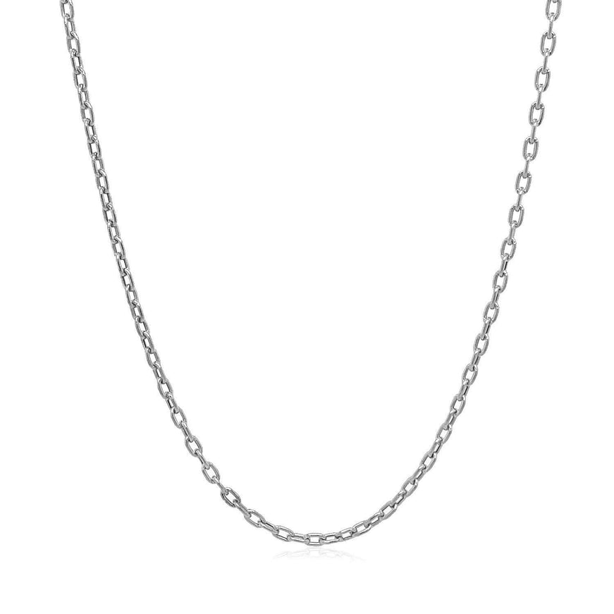 Double Extendable Cable Chain in 14k White Gold (1.9mm) - Ellie Belle