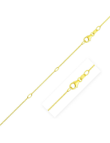 Double Extendable Cable Chain in 14k Yellow Gold (0.85mm) - Ellie Belle