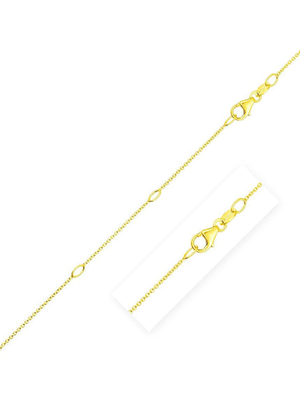 Double Extendable Cable Chain in 14k Yellow Gold (0.85mm) - Ellie Belle