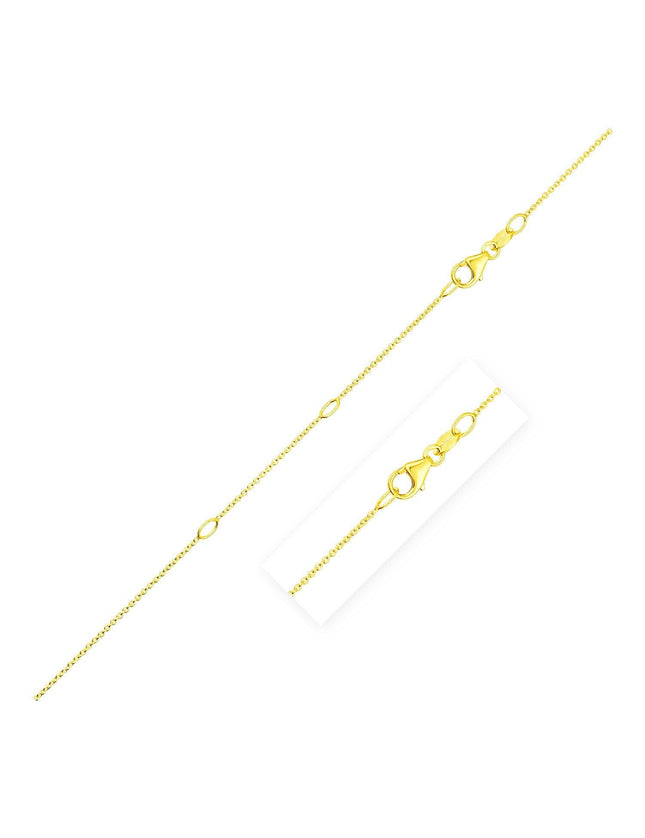Double Extendable Cable Chain in 14k Yellow Gold (0.85mm) - Ellie Belle