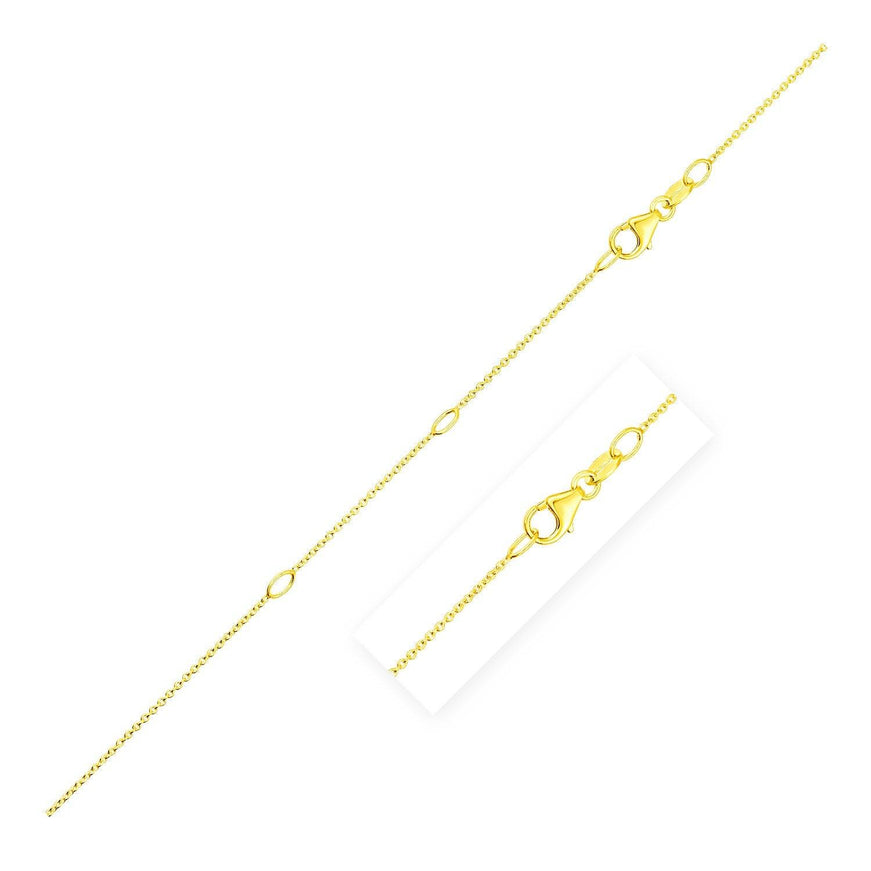 Double Extendable Cable Chain in 14k Yellow Gold (0.85mm) - Ellie Belle