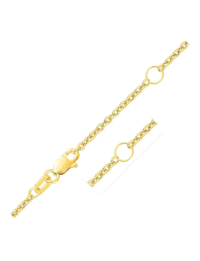 Double Extendable Cable Chain in 14k Yellow Gold (1.9mm) - Ellie Belle