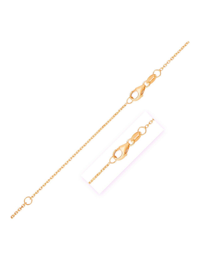 Double Extendable Diamond Cut Cable Chain in 10k Rose Gold (0.87mm) - Ellie Belle