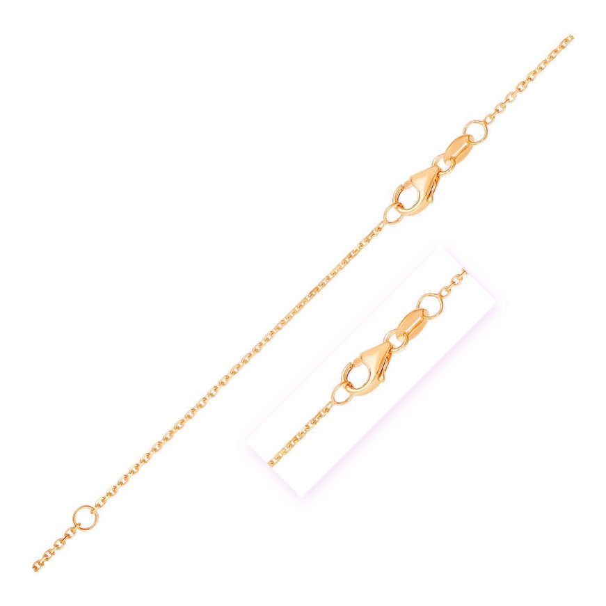 Double Extendable Diamond Cut Cable Chain in 10k Rose Gold (0.87mm) - Ellie Belle