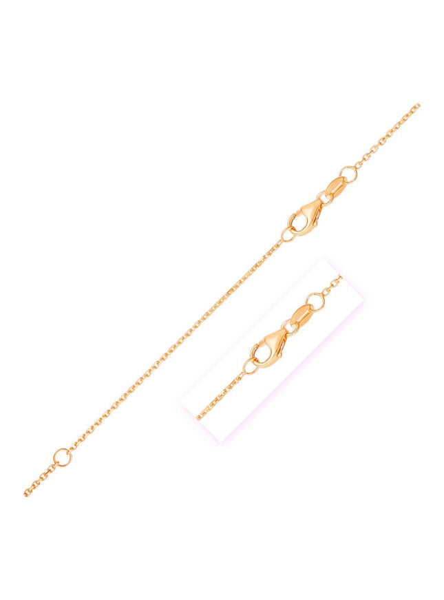Double Extendable Diamond Cut Cable Chain in 10k Rose Gold (0.87mm) - Ellie Belle