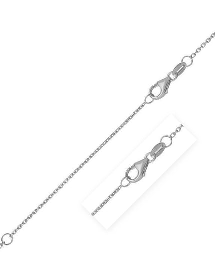 Double Extendable Diamond Cut Cable Chain in 10k White Gold (0.87mm) - Ellie Belle