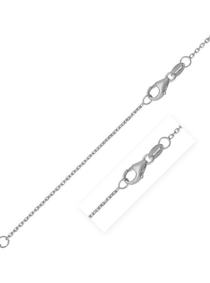 Double Extendable Diamond Cut Cable Chain in 10k White Gold (0.87mm) - Ellie Belle