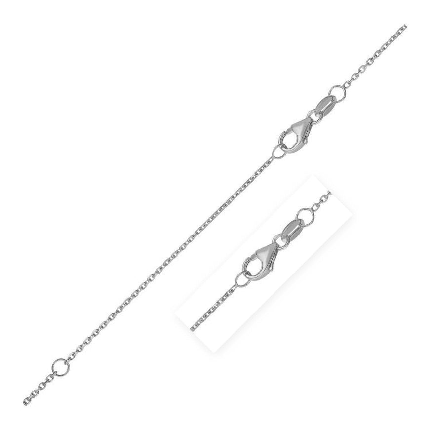 Double Extendable Diamond Cut Cable Chain in 10k White Gold (0.87mm) - Ellie Belle