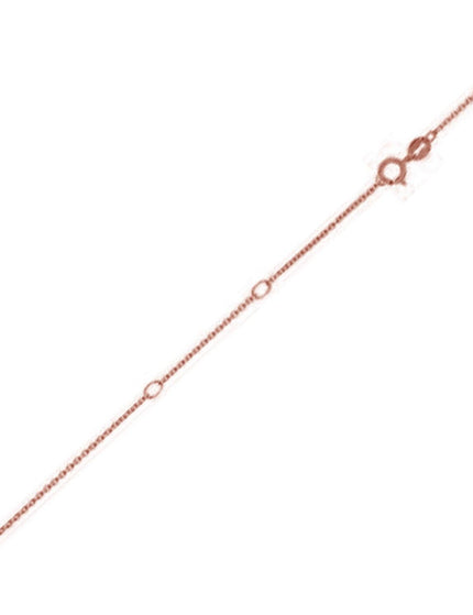 Double Extendable Diamond Cut Cable Chain in 14k Rose Gold (0.80mm) - Ellie Belle