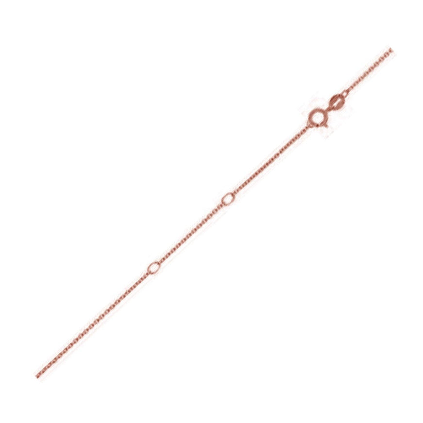 Double Extendable Diamond Cut Cable Chain in 14k Rose Gold (0.80mm) - Ellie Belle