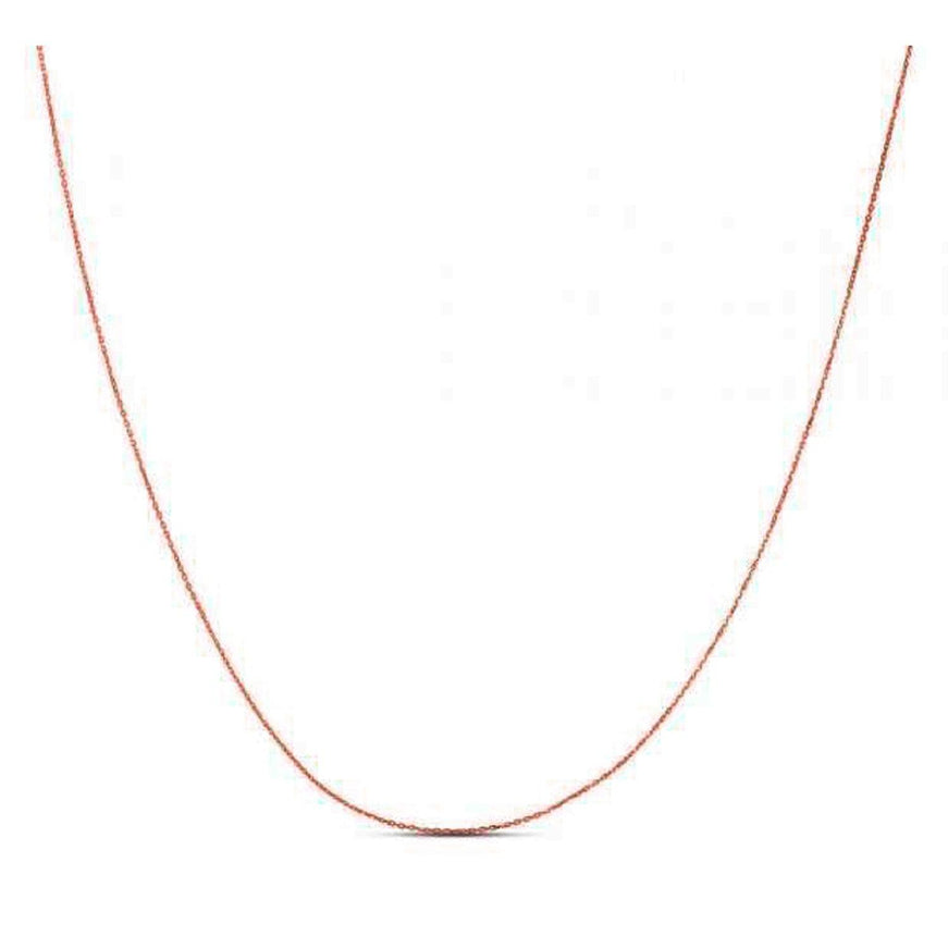 Double Extendable Diamond Cut Cable Chain in 14k Rose Gold (0.80mm) - Ellie Belle