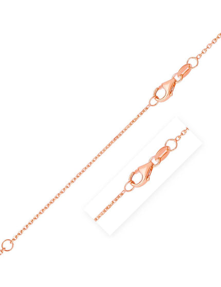 Double Extendable Diamond Cut Cable Chain in 14k Rose Gold (0.8mm) - Ellie Belle