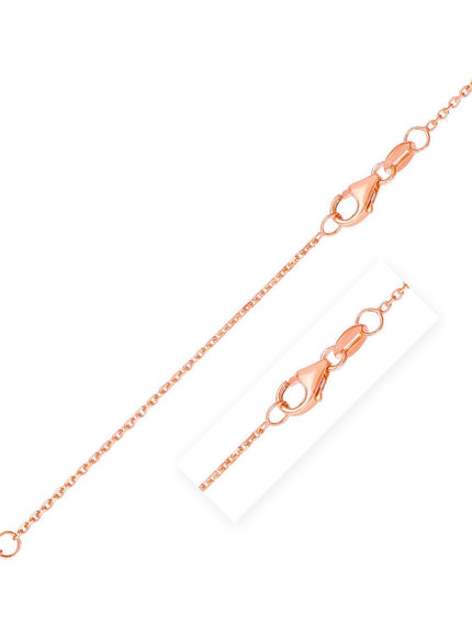 Double Extendable Diamond Cut Cable Chain in 14k Rose Gold (0.8mm) - Ellie Belle