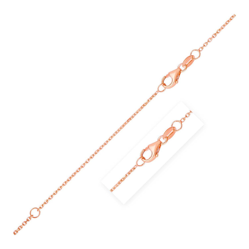 Double Extendable Diamond Cut Cable Chain in 14k Rose Gold (0.8mm) - Ellie Belle